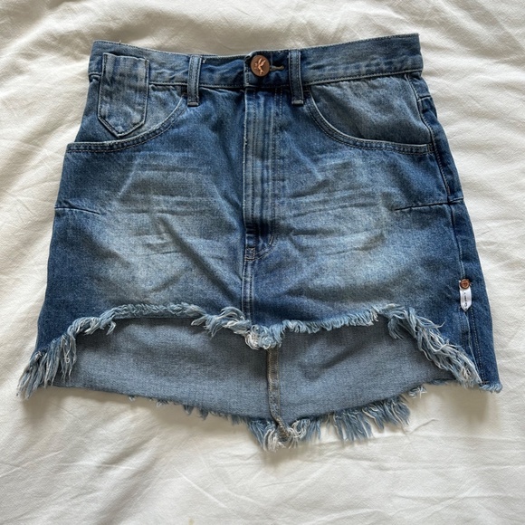 One Teaspoon Jean Skirt Size 24 - Picture 3 of 8